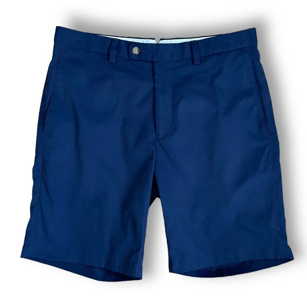 Dunhill Blue Chino Shorts Mens Size 32 Flat Front Classic